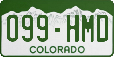 CO license plate 099HMD
