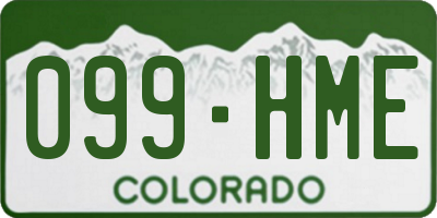 CO license plate 099HME