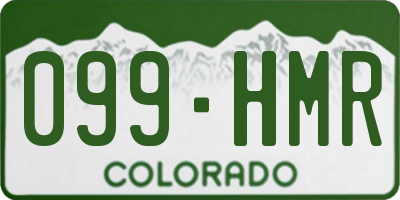 CO license plate 099HMR