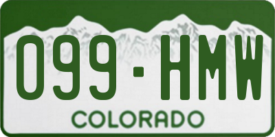 CO license plate 099HMW
