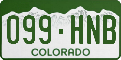 CO license plate 099HNB
