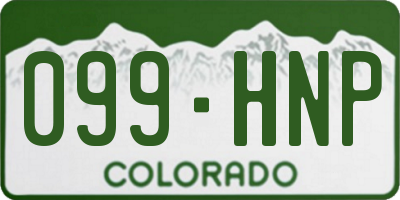 CO license plate 099HNP