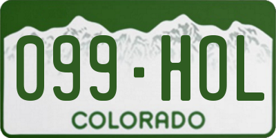 CO license plate 099HOL
