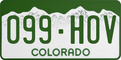 CO license plate 099HOV