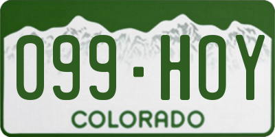 CO license plate 099HOY
