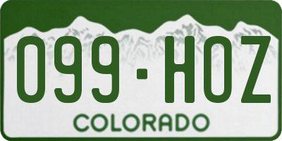 CO license plate 099HOZ