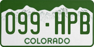 CO license plate 099HPB