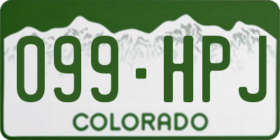 CO license plate 099HPJ
