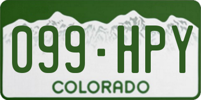 CO license plate 099HPY