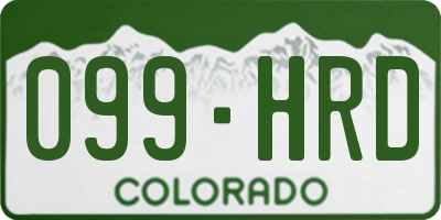 CO license plate 099HRD