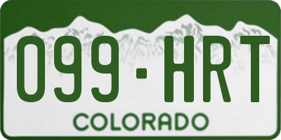 CO license plate 099HRT