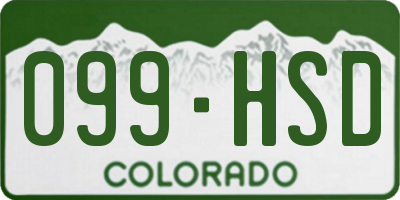 CO license plate 099HSD