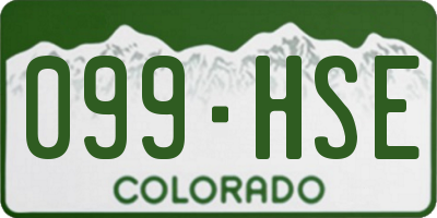 CO license plate 099HSE