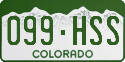 CO license plate 099HSS