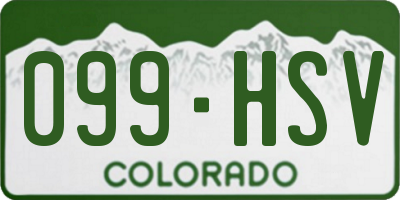 CO license plate 099HSV