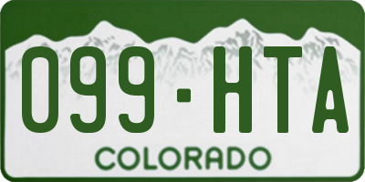 CO license plate 099HTA