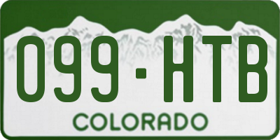 CO license plate 099HTB