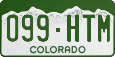 CO license plate 099HTM