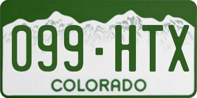 CO license plate 099HTX