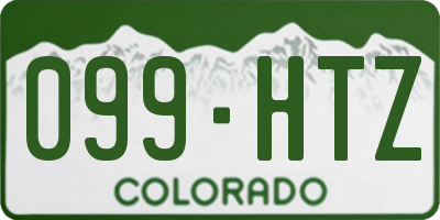 CO license plate 099HTZ