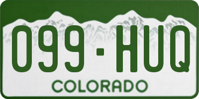 CO license plate 099HUQ