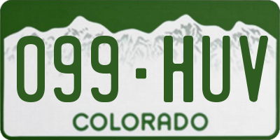 CO license plate 099HUV