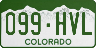 CO license plate 099HVL