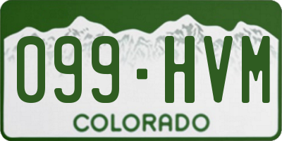 CO license plate 099HVM