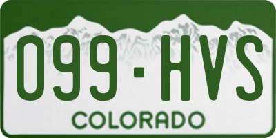 CO license plate 099HVS