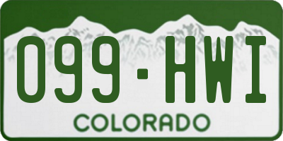 CO license plate 099HWI