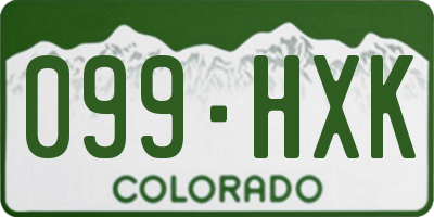 CO license plate 099HXK