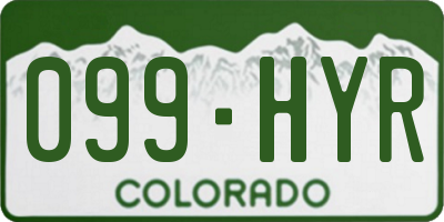 CO license plate 099HYR