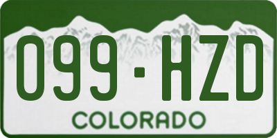CO license plate 099HZD