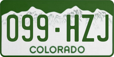 CO license plate 099HZJ