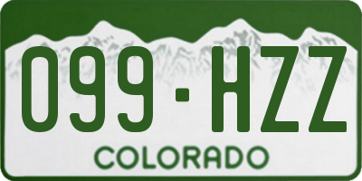 CO license plate 099HZZ