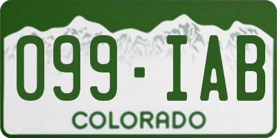 CO license plate 099IAB