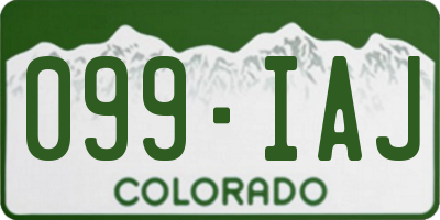 CO license plate 099IAJ