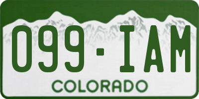 CO license plate 099IAM