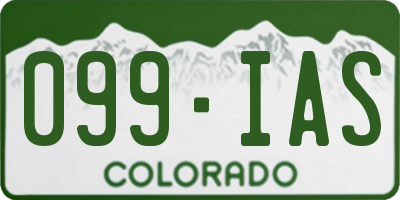 CO license plate 099IAS