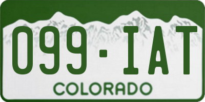 CO license plate 099IAT