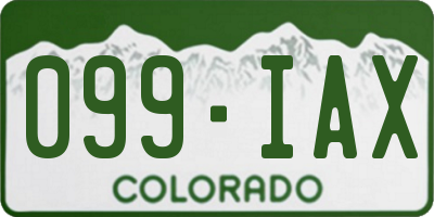 CO license plate 099IAX
