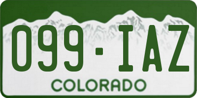 CO license plate 099IAZ