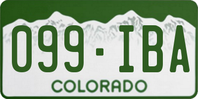 CO license plate 099IBA