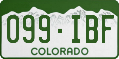 CO license plate 099IBF