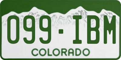 CO license plate 099IBM