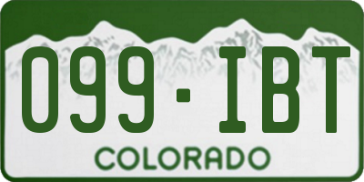 CO license plate 099IBT