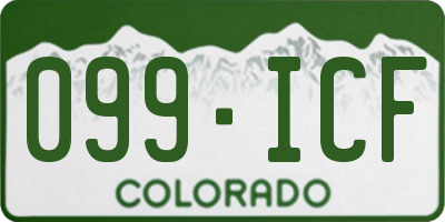 CO license plate 099ICF