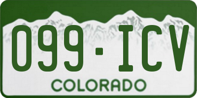CO license plate 099ICV