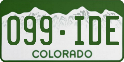 CO license plate 099IDE