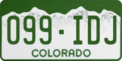 CO license plate 099IDJ